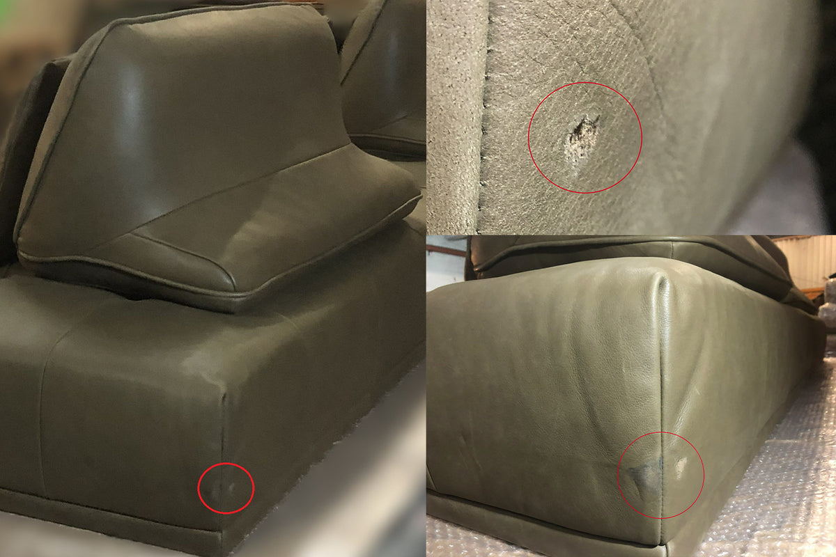 B-Ware KAWOLA Sofa WIOLO Schlafsofa Daybed Leder moosgrün