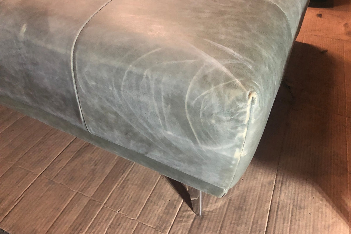 B-Ware KAWOLA Sofa WIOLO Schlafsofa Daybed Leder moosgrün