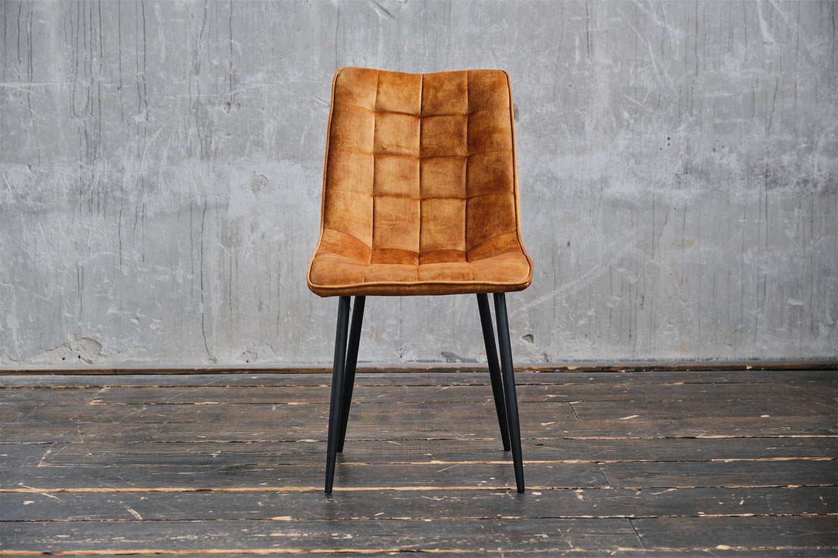 B-Ware KAWOLA Stuhl CLARA Esszimmerstuhl Velvet cognac