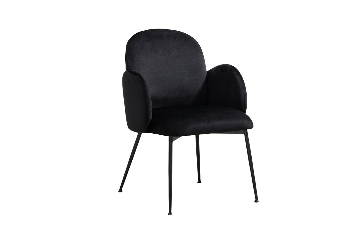 B-Ware KAWOLA Stuhl DEON Esszimmerstuhl Velvet schwarz