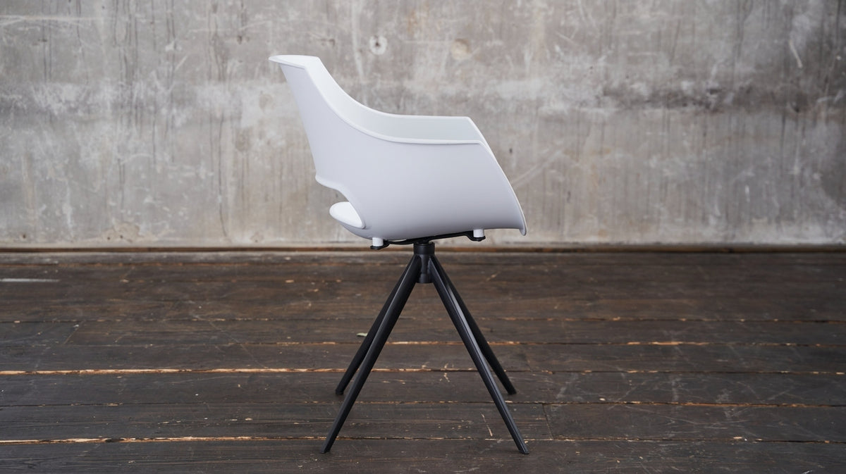 B-Ware KAWOLA Stuhl ZAJA Esszimmerstuhl Kunststoff drehbar weiß