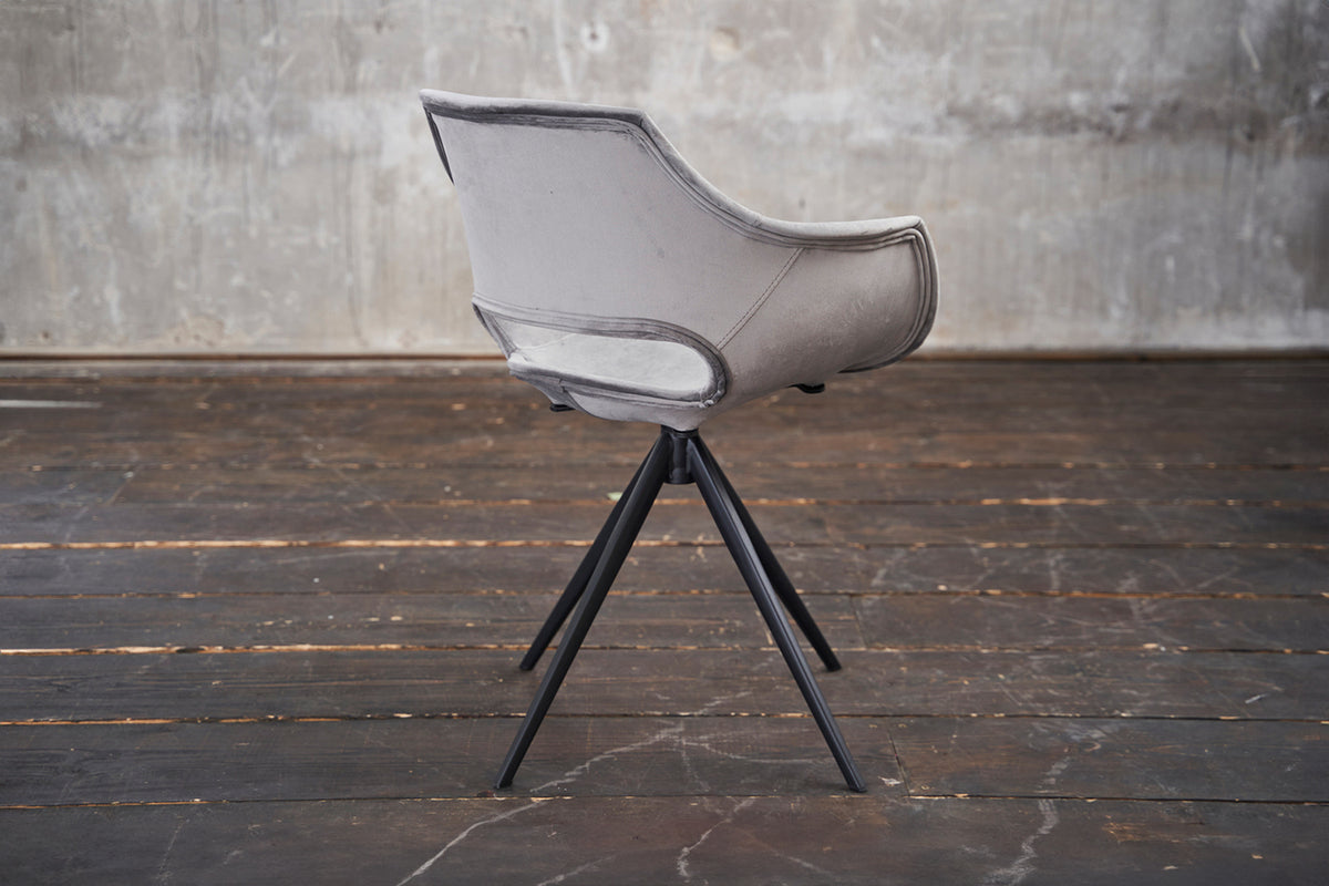 B-Ware KAWOLA Stuhl ZAJA Esszimmerstuhl Velvet drehbar grey