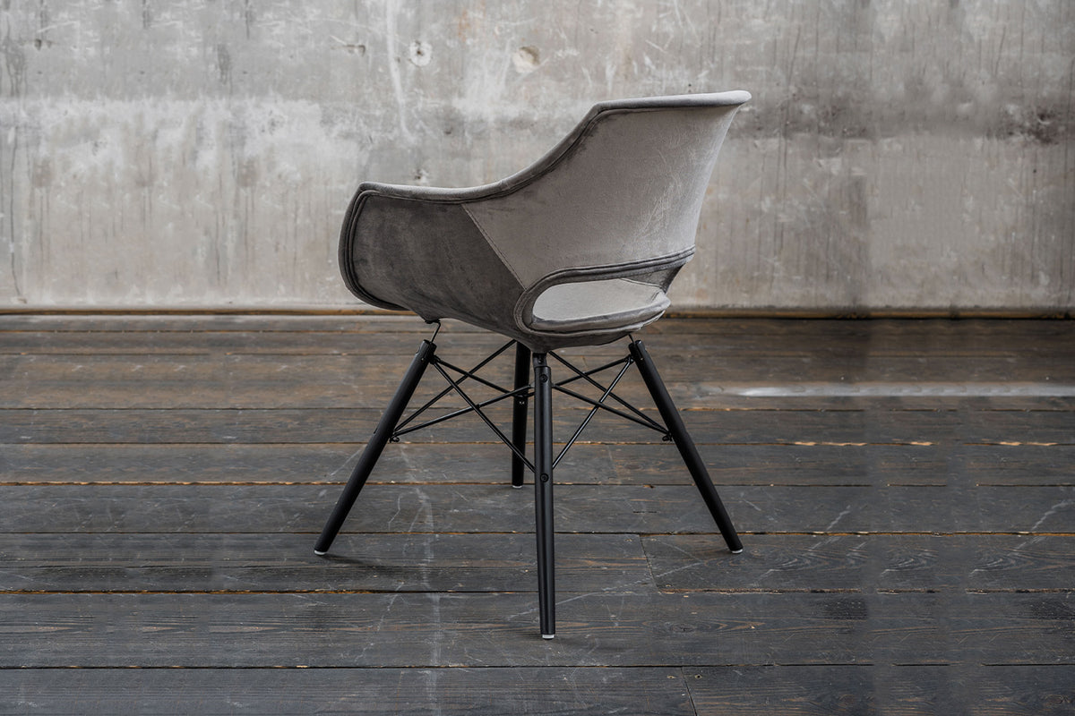 B-Ware KAWOLA Stuhl ZAJA Esszimmerstuhl Velvet grau
