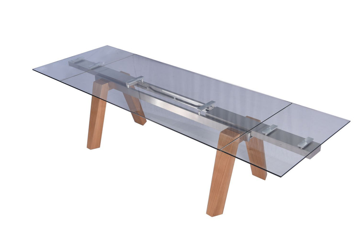 KAWOLA Ausziehtisch MOUNTY Esstisch Glas 200-300 cm x 100 cm