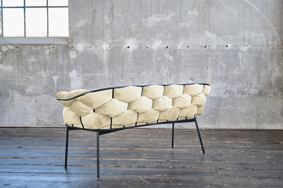 KAWOLA Bank MONTY Sitzbank 240cm Velvet cremeweiß