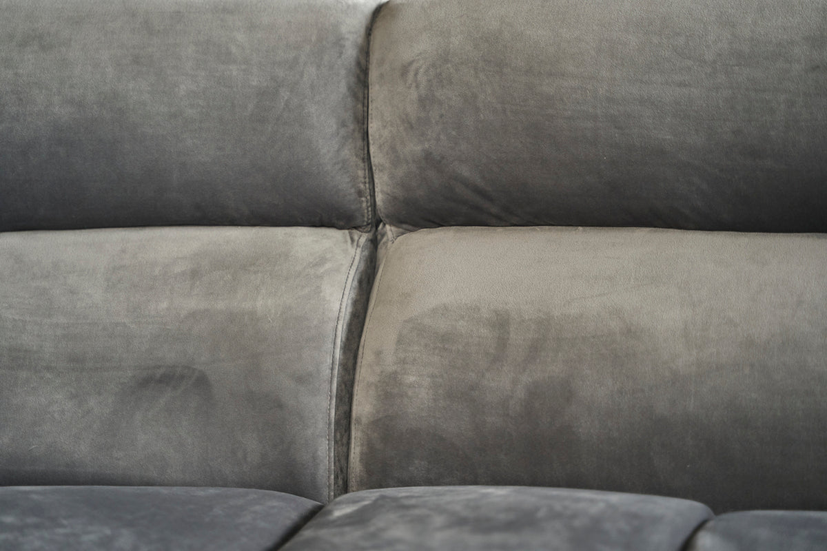 KAWOLA Big Sofa NERLA Stoff Velvet Silber