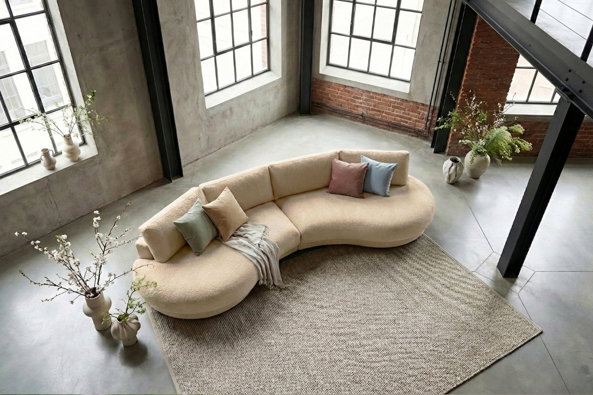 KAWOLA Big Sofa PADANA Stoff beige