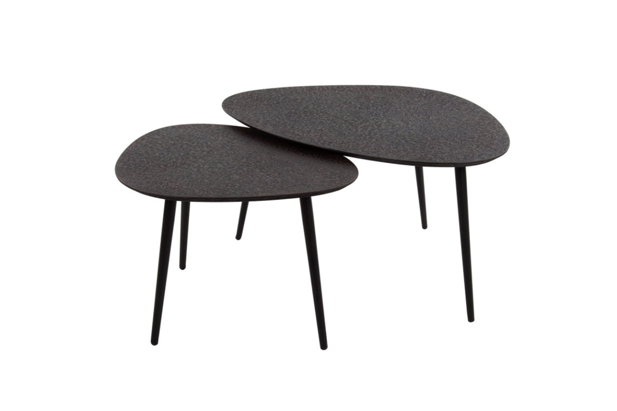 KAWOLA Couchtisch LAUCA Set 2-tlg. Metall schwarz dreieckig