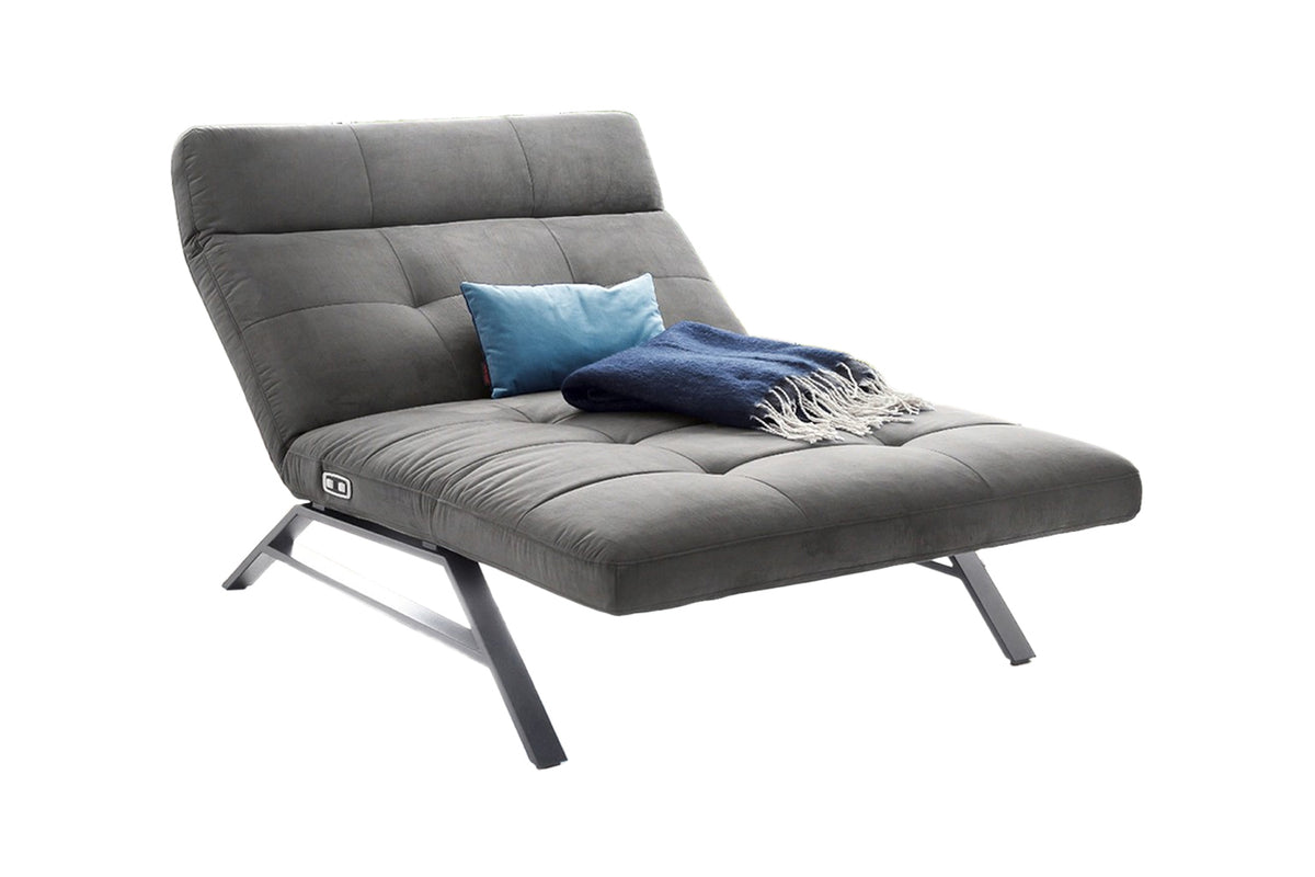 KAWOLA Doppelliege AMERIVA Relaxliege Maxi Velvet grau