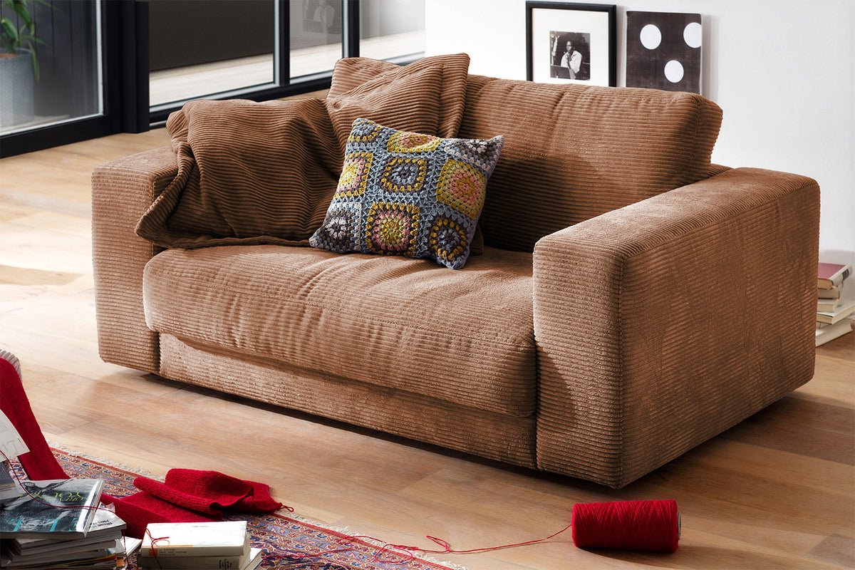 KAWOLA Doppelsessel MADELINE Loveseat Cord rost