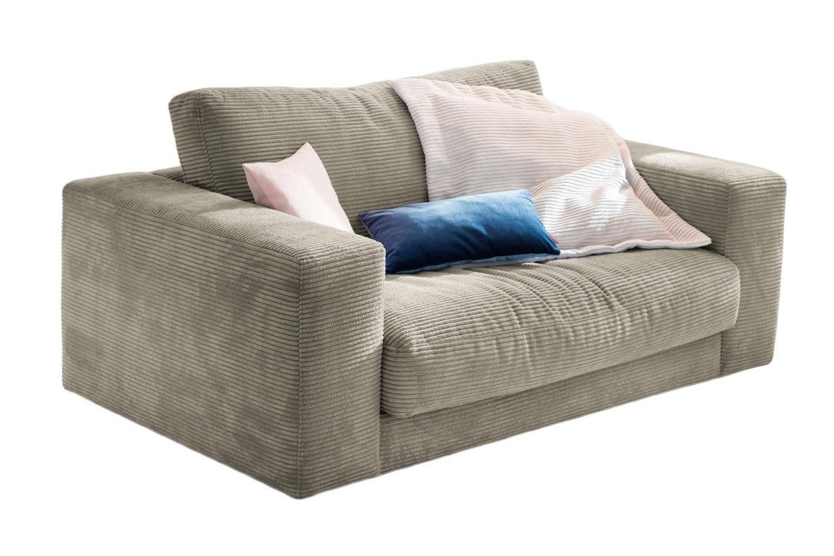 KAWOLA Doppelsessel MADELINE Loveseat Cord steingrau