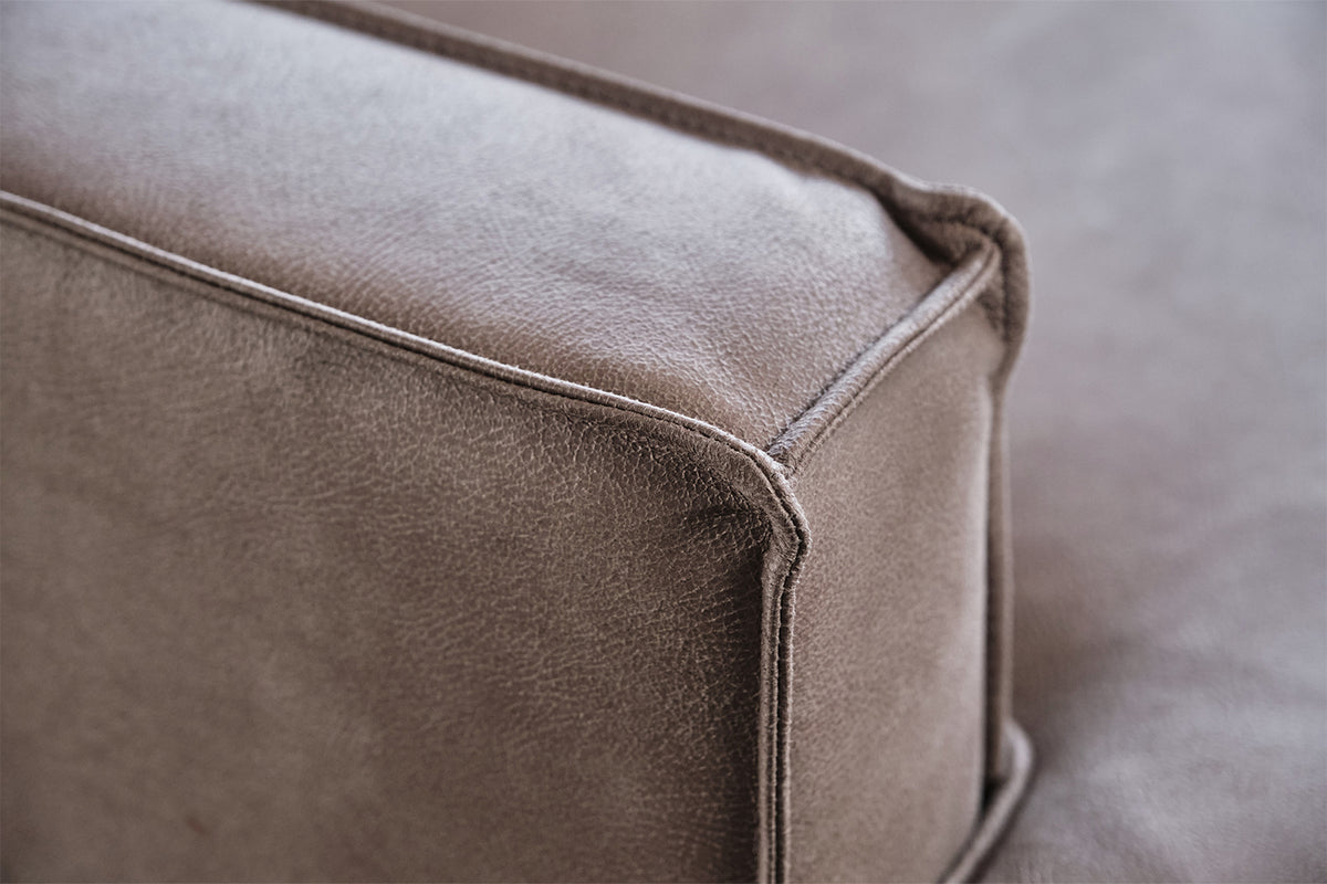 KAWOLA Ecksofa VILNIUS 3-Sitzer mit Longchair Lederfaserstoff anthrazit