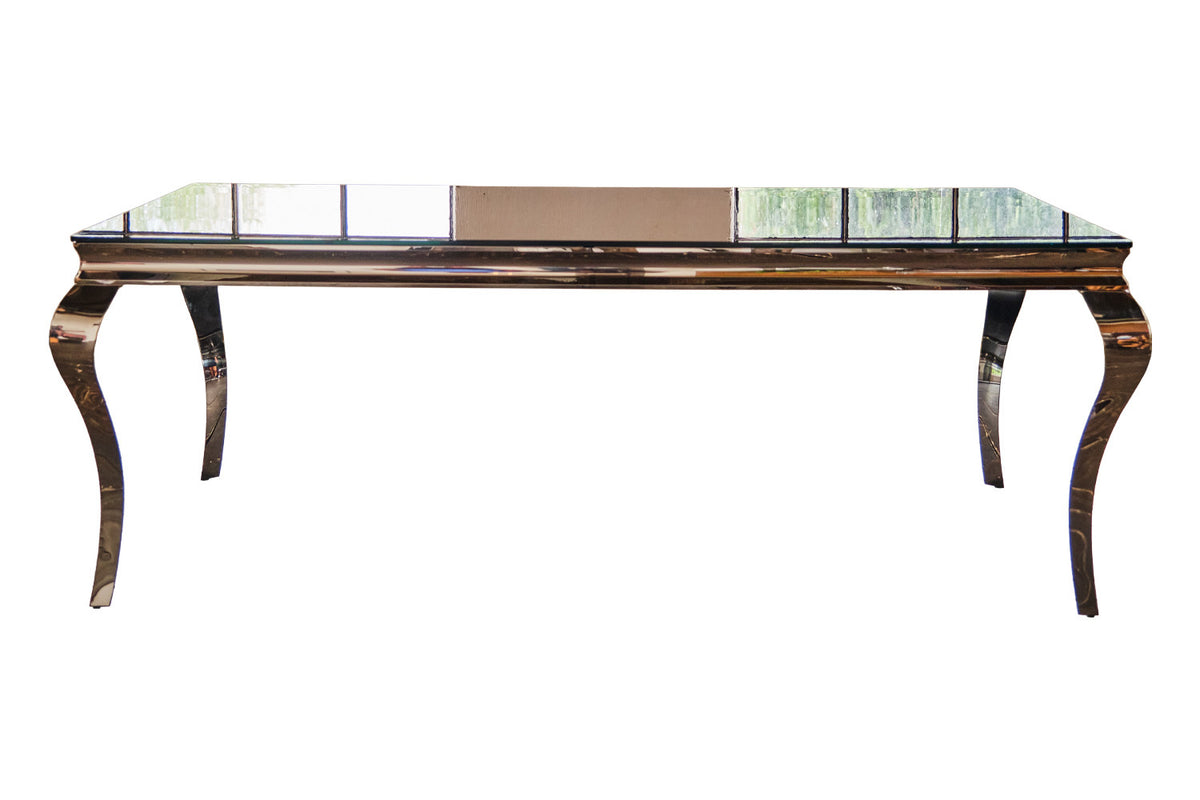 KAWOLA Esstisch AMARA Tisch Barock Glas Gestell Edelstahl