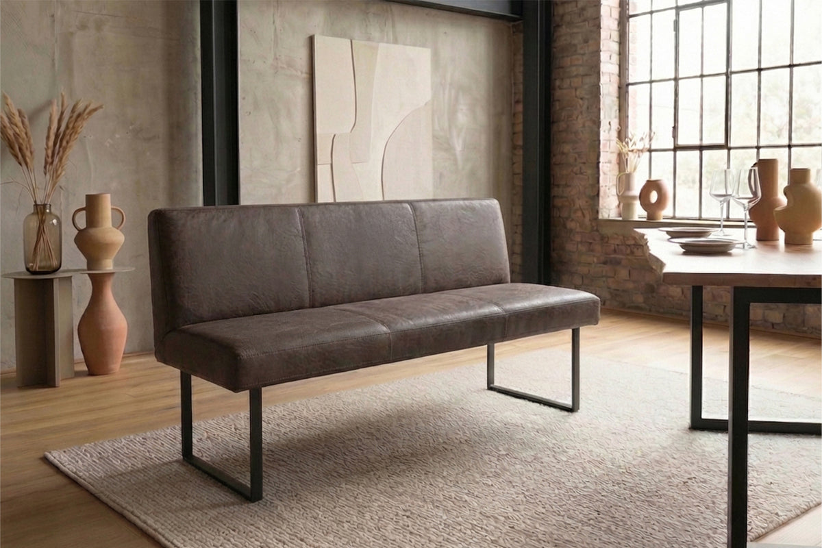 KAWOLA Esszimmerbank ELEEN Leder dunkelbraun, 2-Sitzer, 163 x 69