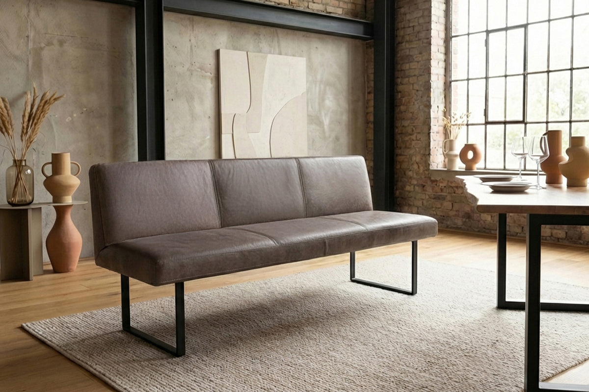 KAWOLA Esszimmerbank ELEEN Leder dunkelbraun, 2-Sitzer, 183 x 69