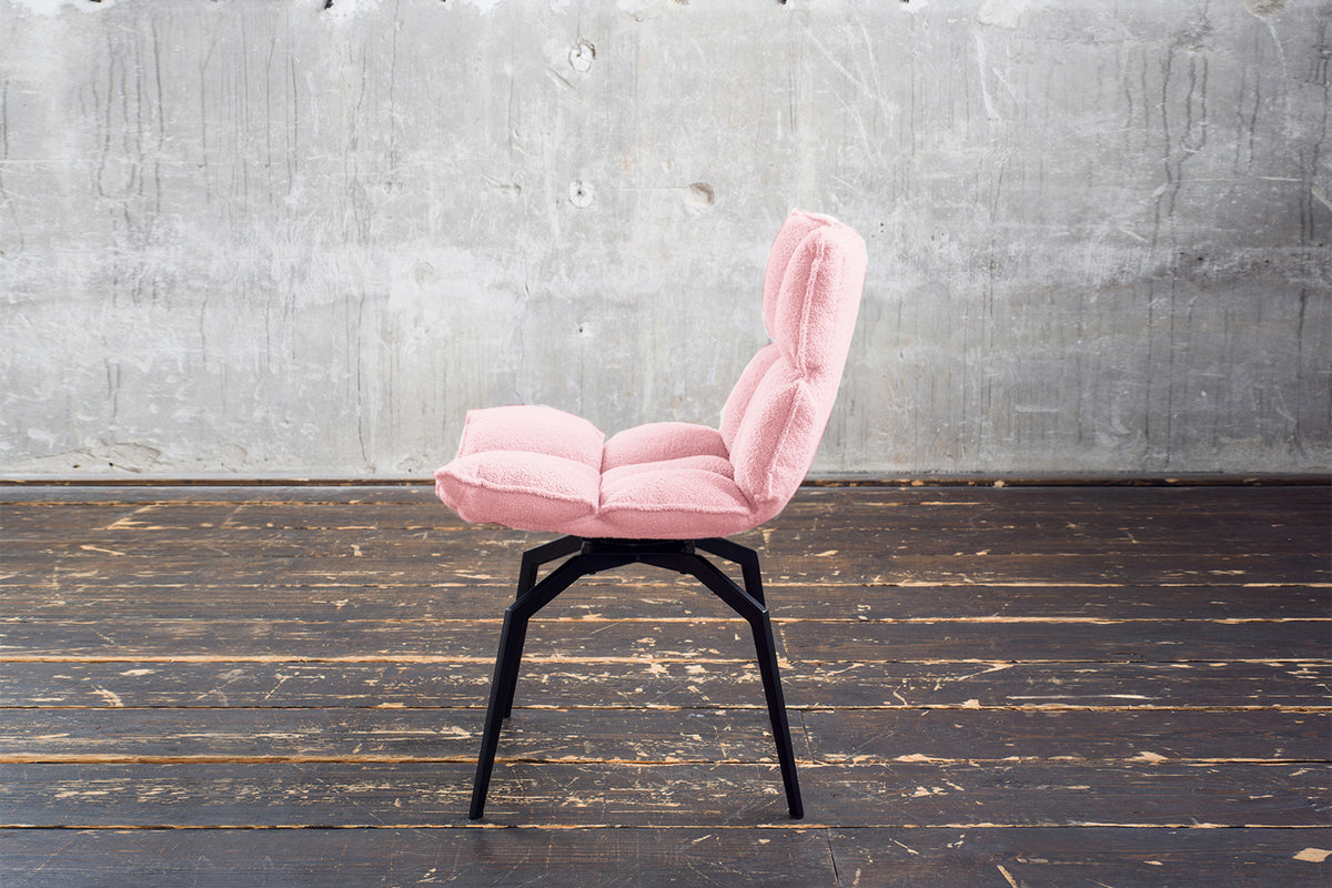 KAWOLA Esszimmerstuhl BARO Drehstuhl Stoff rosa