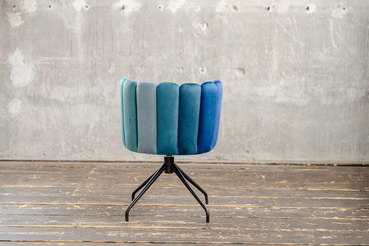 KAWOLA Esszimmerstuhl JADA Drehstuhl Velvet blau