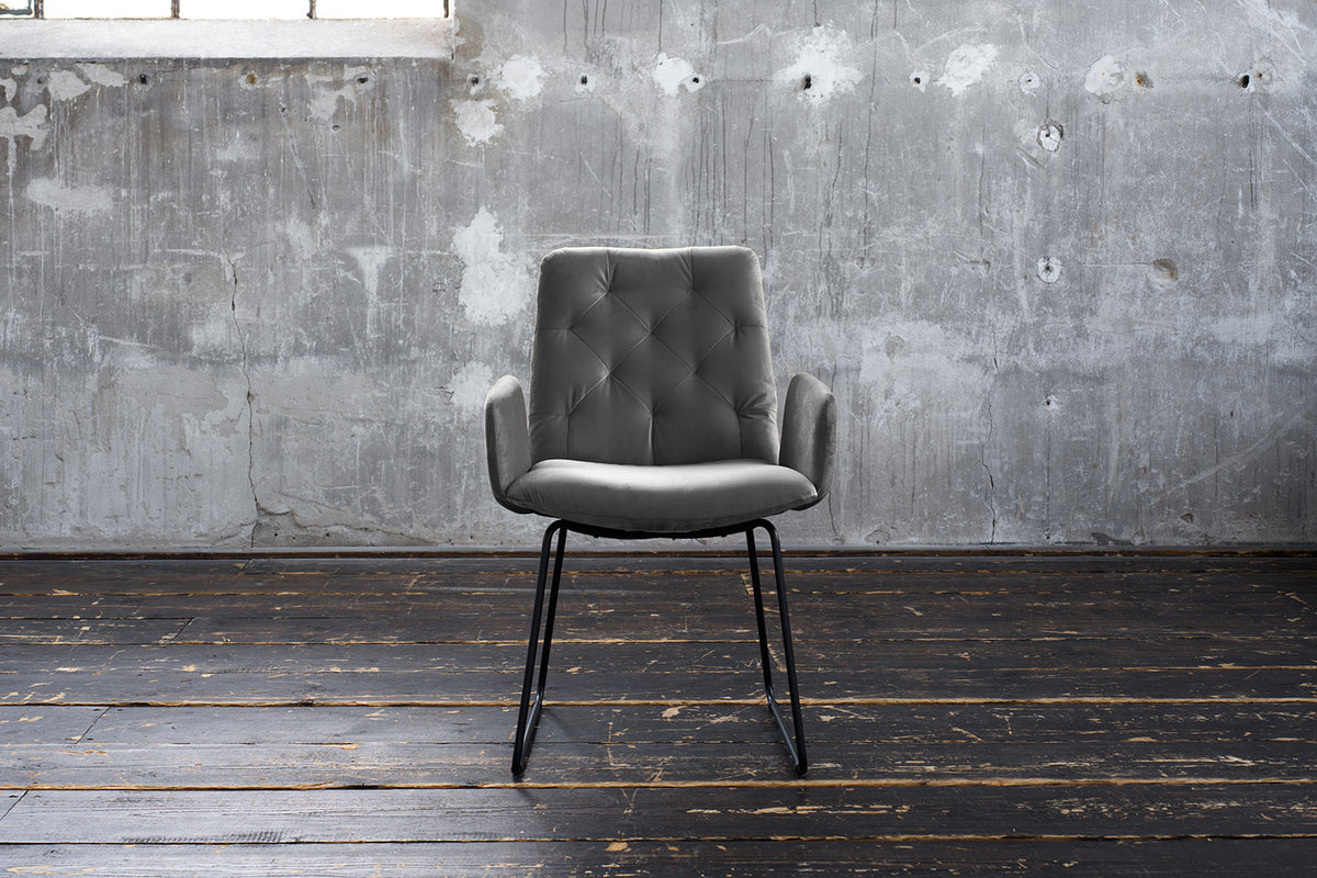 KAWOLA Esszimmerstuhl NEW CHARME Velvet stone, 59 x 66