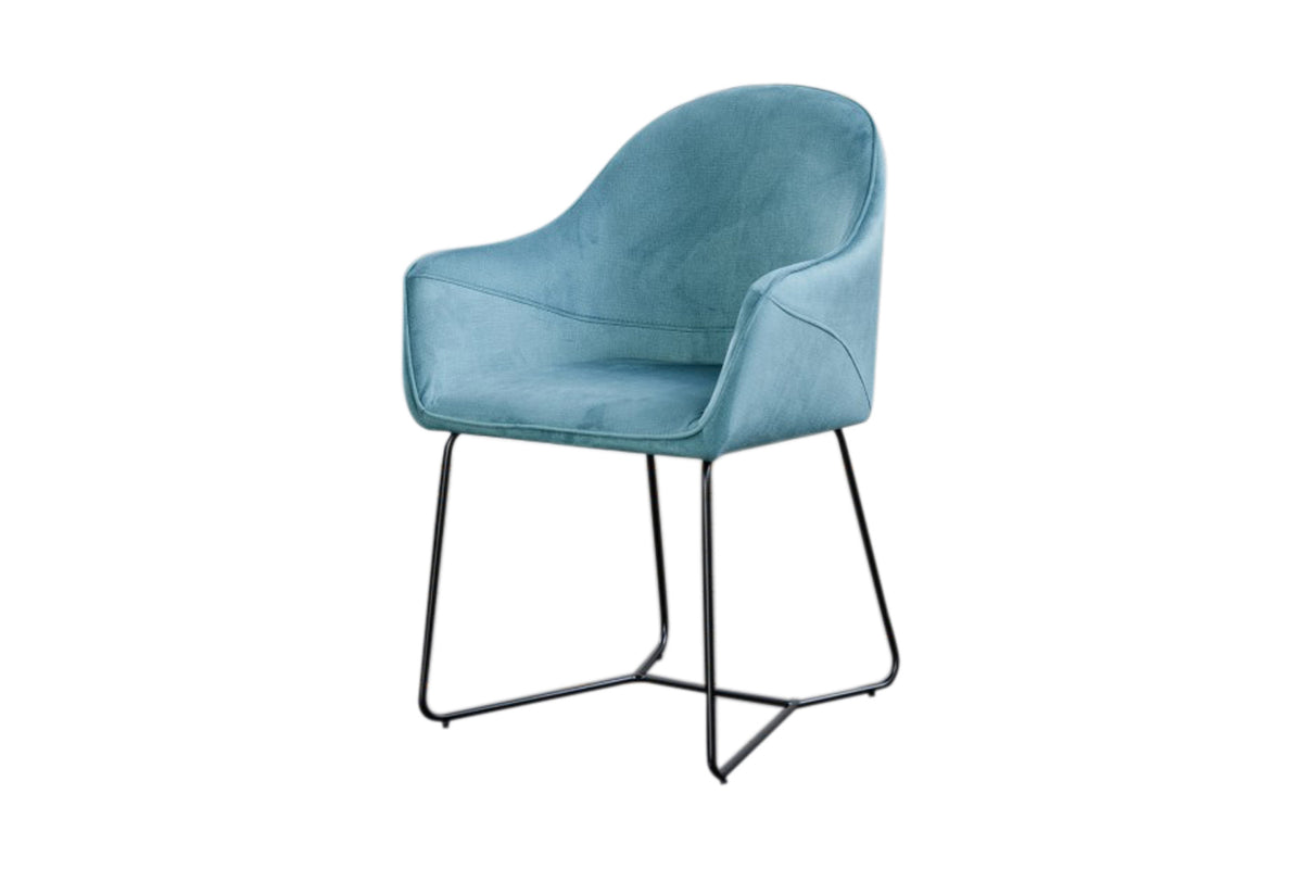 KAWOLA Esszimmerstuhl ZINA Stoff blau
