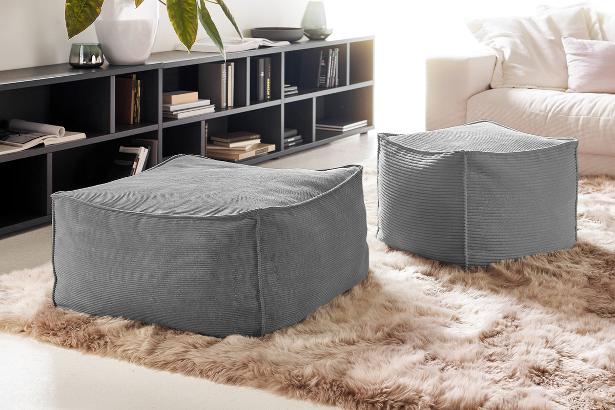 KAWOLA Hocker ALEA Cord grau