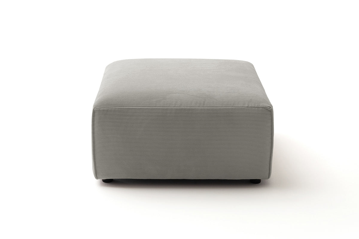 KAWOLA Hocker RANI Polsterhocker Feincord grau