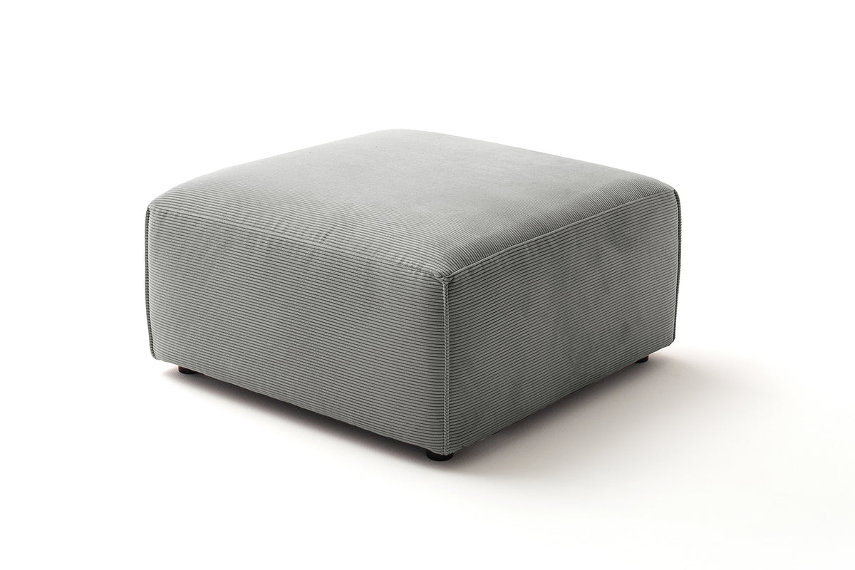 KAWOLA Hocker RANI Polsterhocker Feincord grau