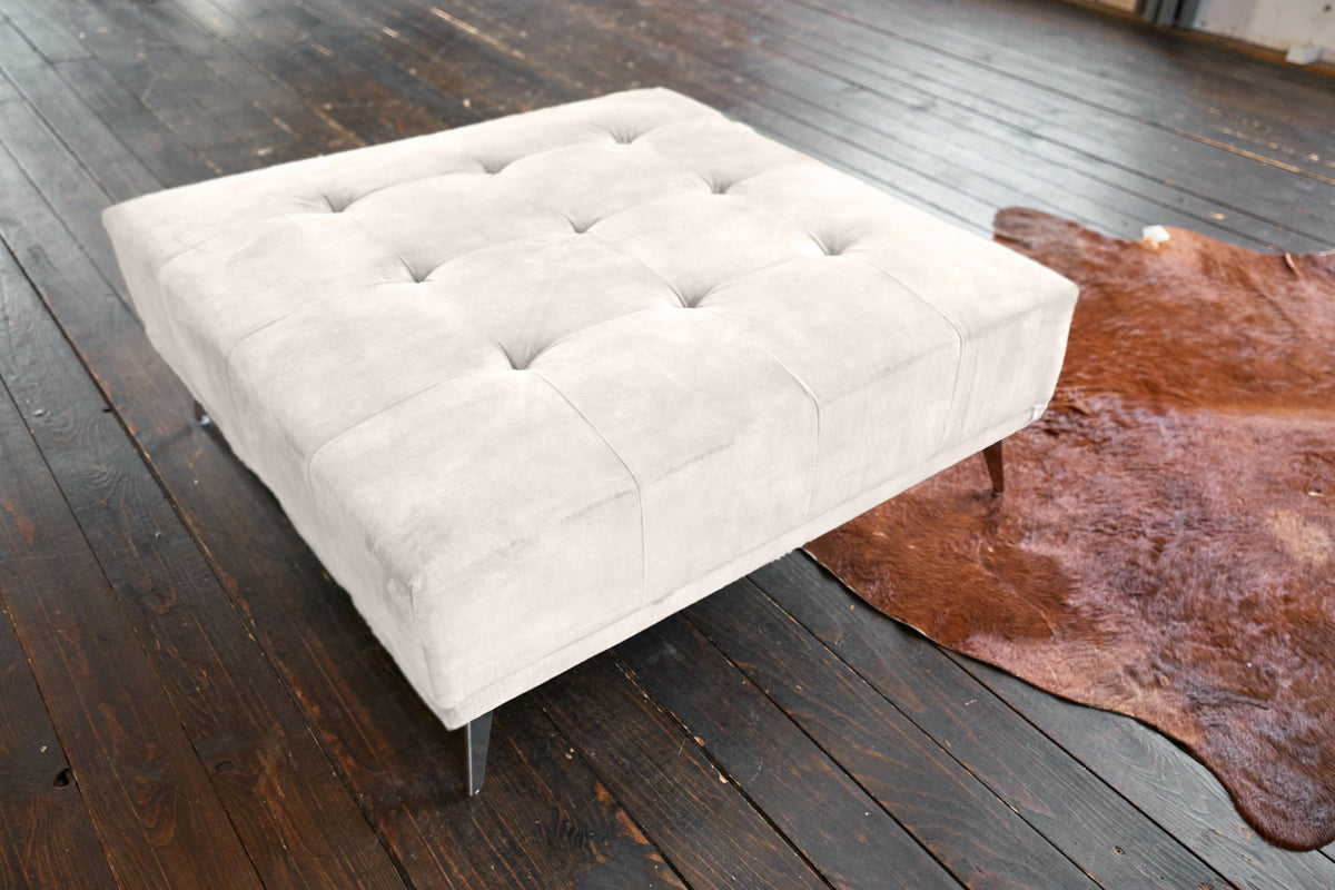 KAWOLA Hocker WIOLO velvet cremeweiß
