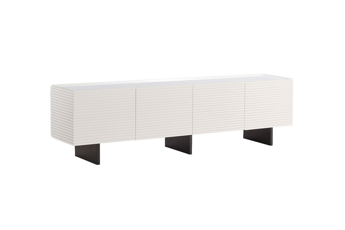 KAWOLA Lowboard LYNN TV-Board 4 Türen lackiert weiß