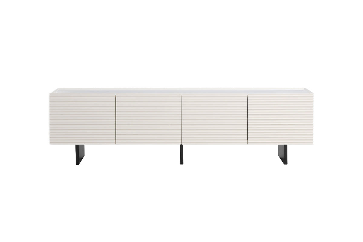KAWOLA Lowboard LYNN TV-Board 4 Türen lackiert weiß