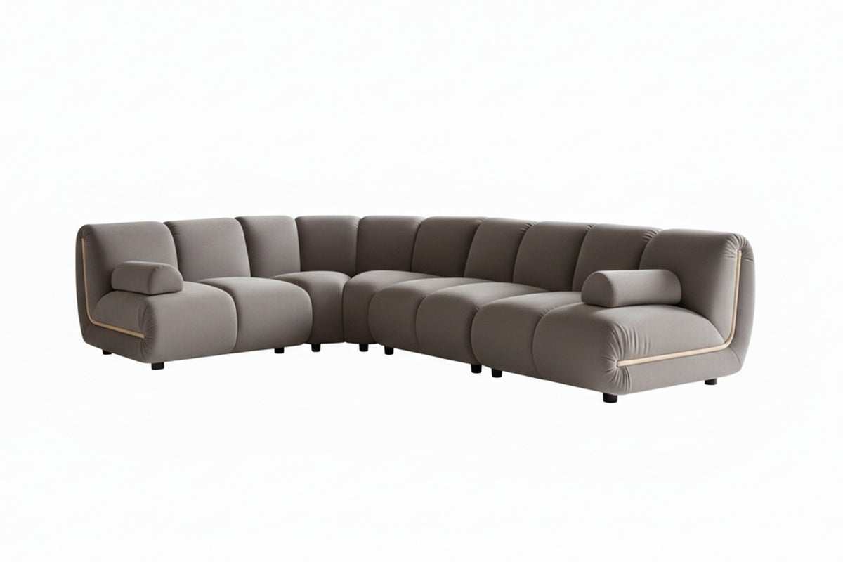 KAWOLA Modulsofa LAYLA Ecksofa 4 Module Velvet taupe