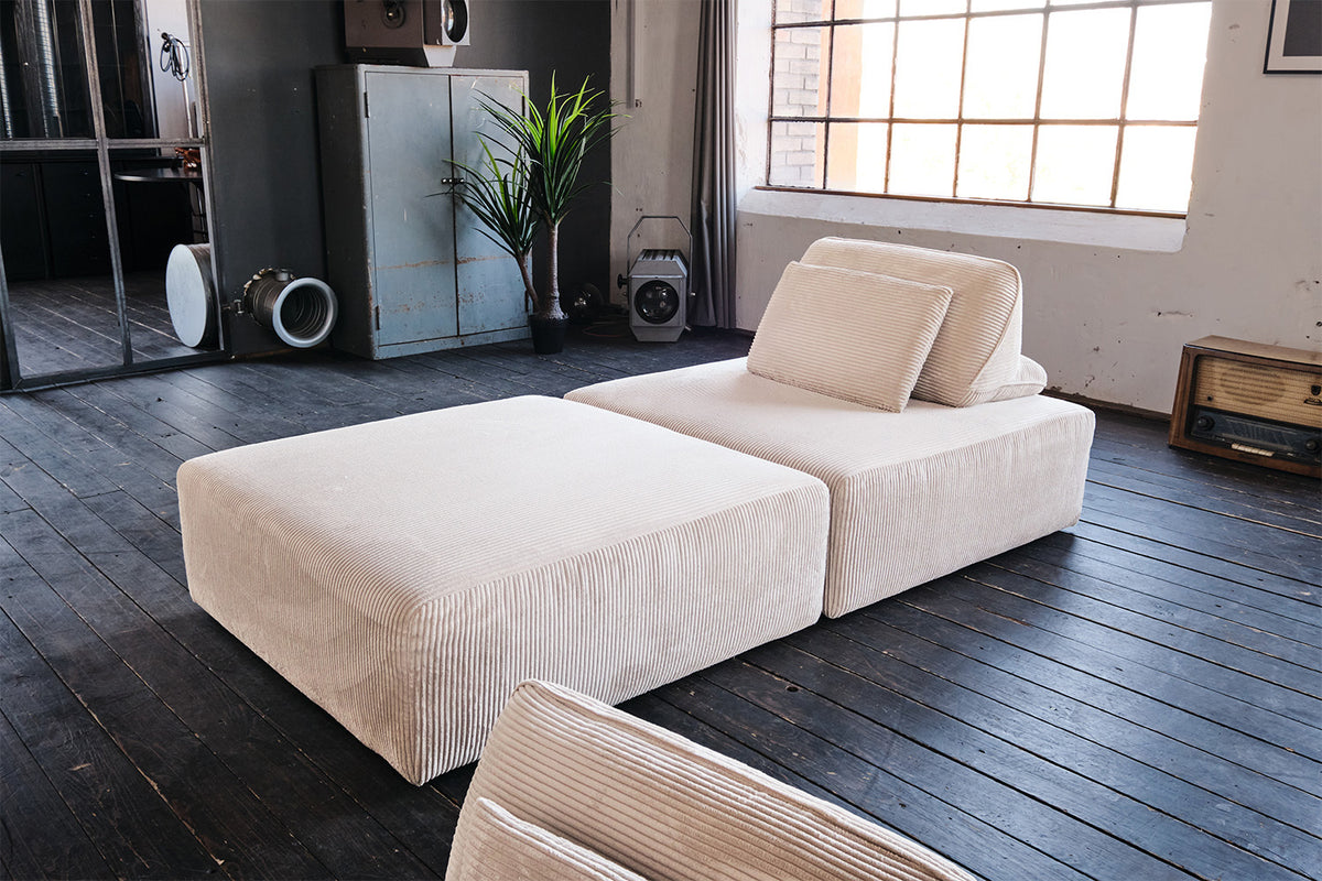 KAWOLA Modulsofa WIOLO SOFT 2 Module 2 Rückenkissen Cord cremeweiß