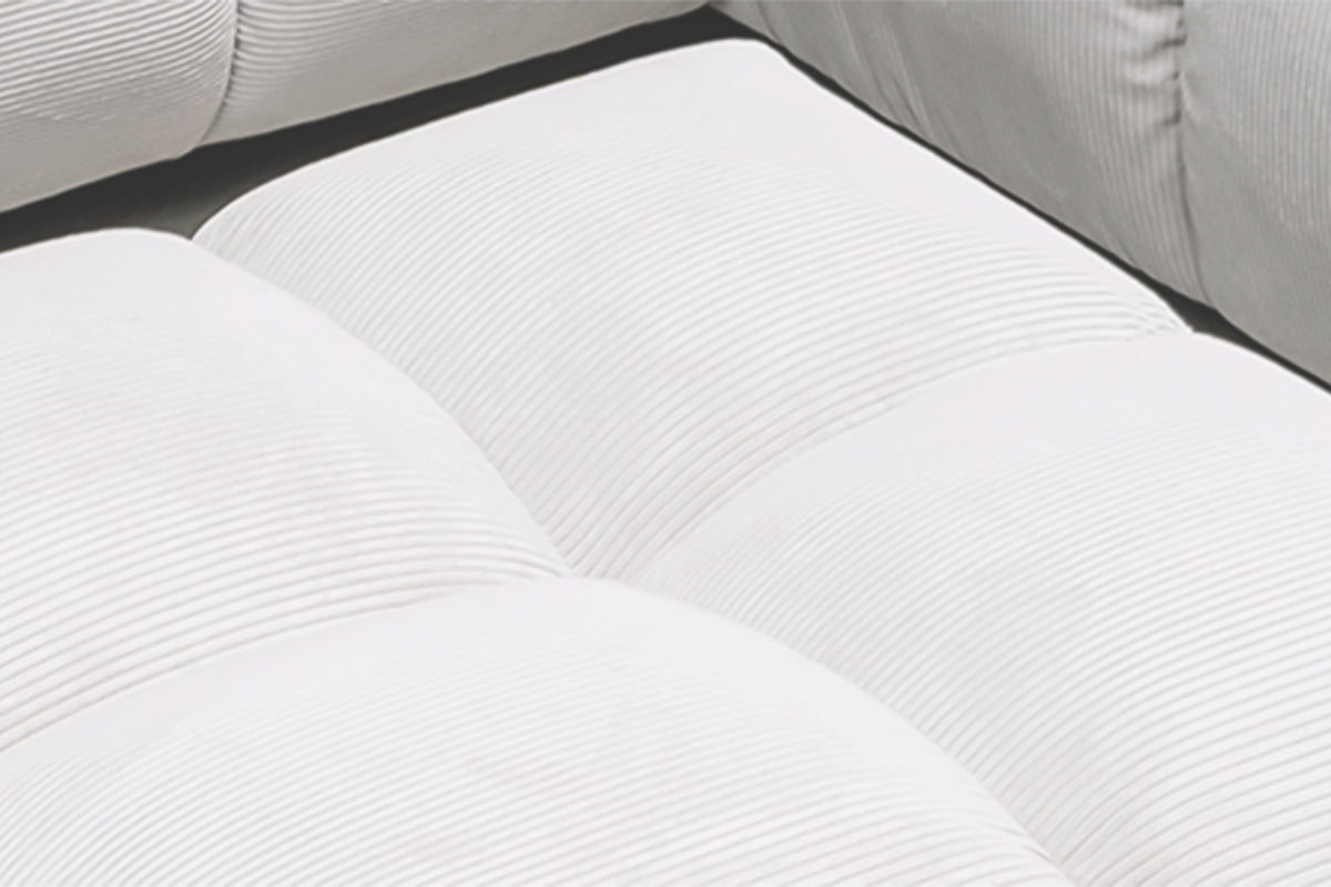KAWOLA Polsterhocker VIVIEN Hockerbank Feincord weiß