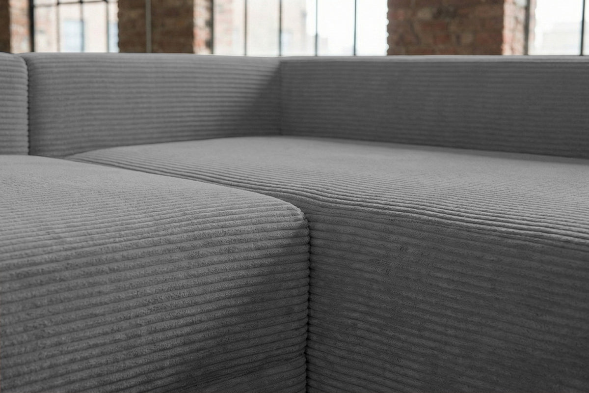 KAWOLA Schlafsofa SADIRA Ecksofa Cord grau