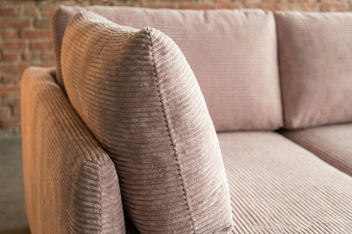 KAWOLA Schlafsofa SADIRA Ecksofa Cord taupe