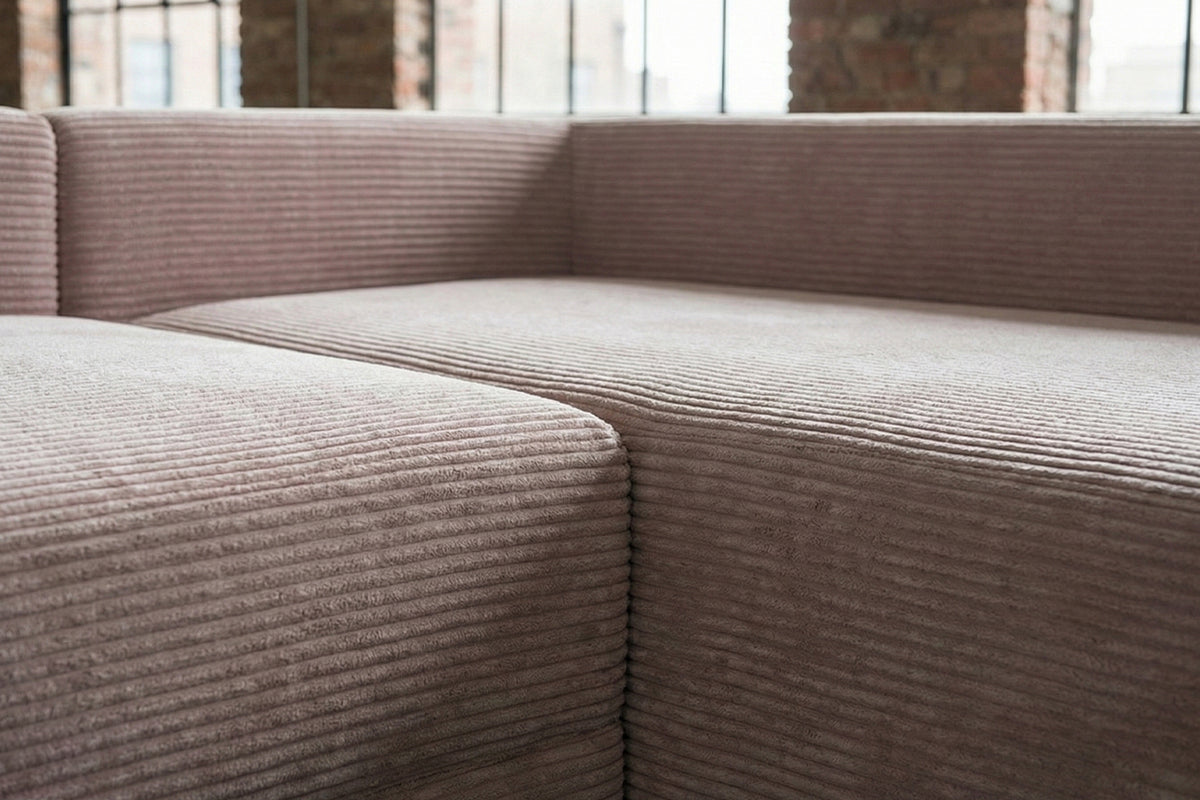 KAWOLA Schlafsofa SADIRA Ecksofa Cord taupe