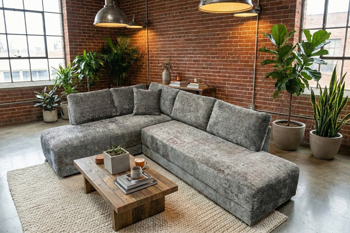 KAWOLA Schlafsofa SADIRA Ecksofa Stoff grau