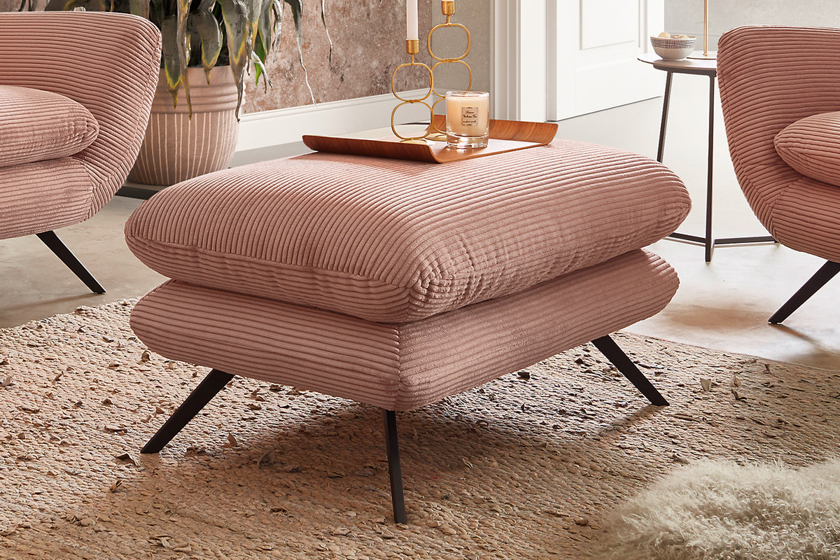 KAWOLA Sessel CHARME Hochlehnsessel Cord rosa