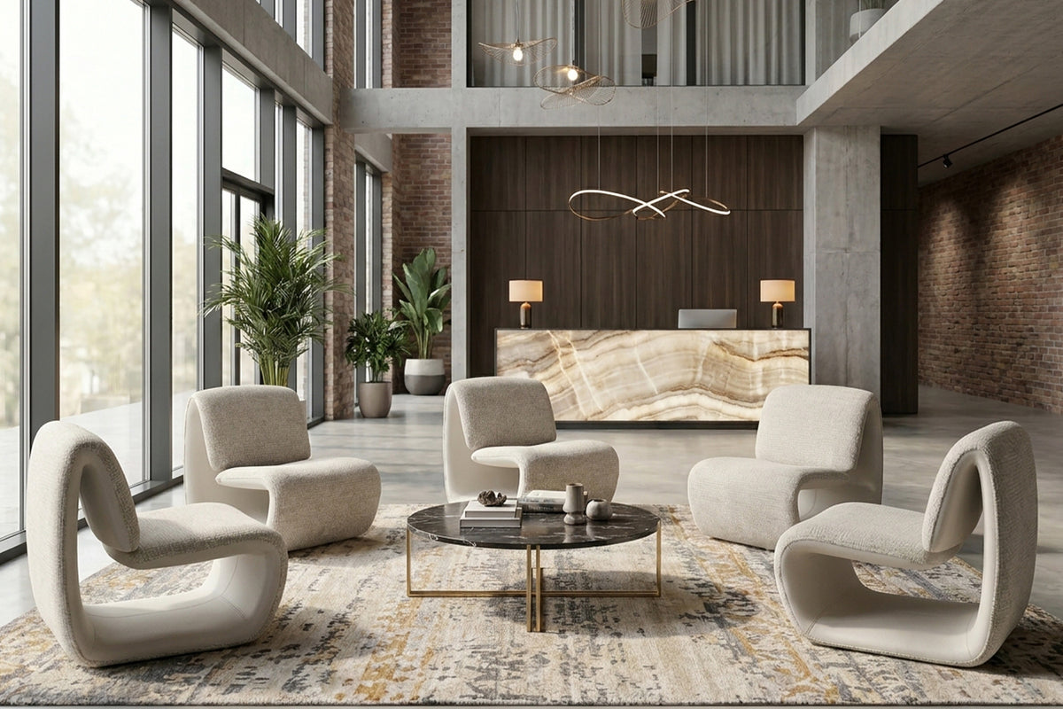 KAWOLA Sessel HAZEL Loungesessel Stoff / Kunstleder grau