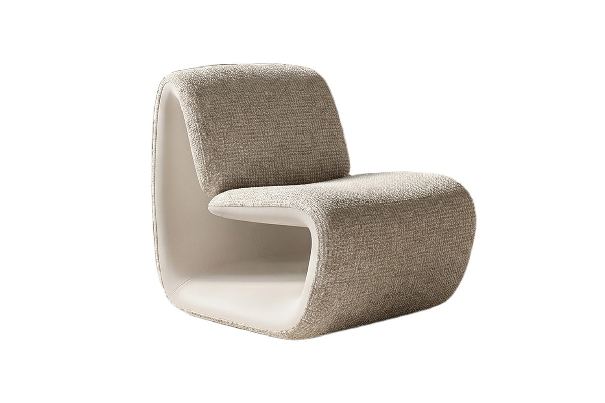 KAWOLA Sessel HAZEL Loungesessel Stoff / Kunstleder grau