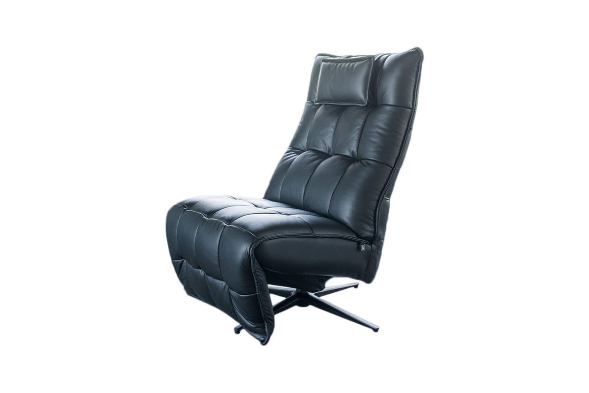 KAWOLA Sessel MIKO Relaxsessel drehbar Leder schwarz