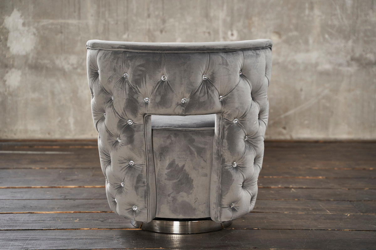 KAWOLA Sessel SENSO Stoff Velvet silbergrau