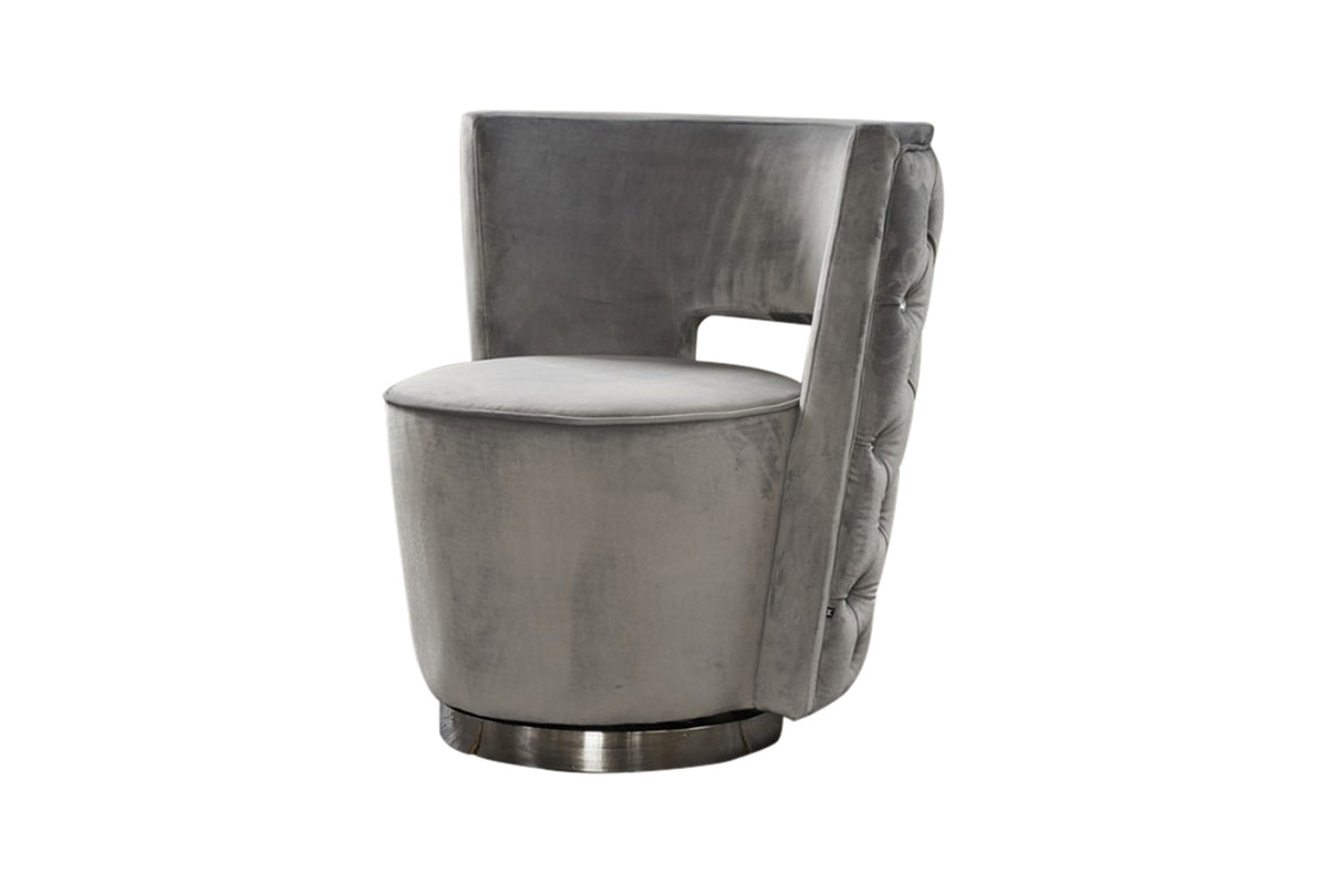 KAWOLA Sessel SENSO Stoff Velvet silbergrau