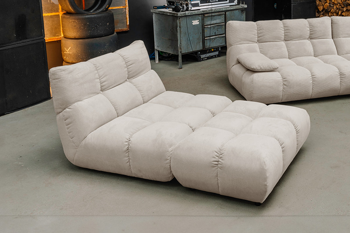 KAWOLA Sessel VIVIEN Drehsessel Feincord beige