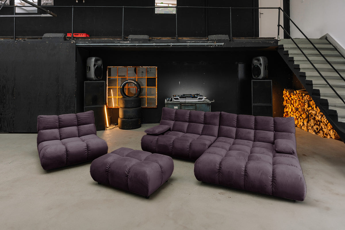 KAWOLA Sessel VIVIEN Drehsessel Velvet purple