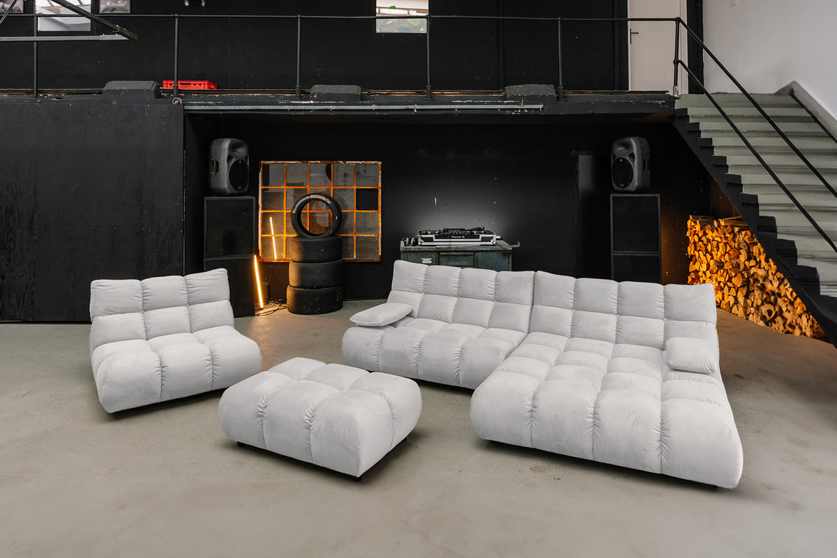 KAWOLA Sessel VIVIEN Drehsessel Velvet silber