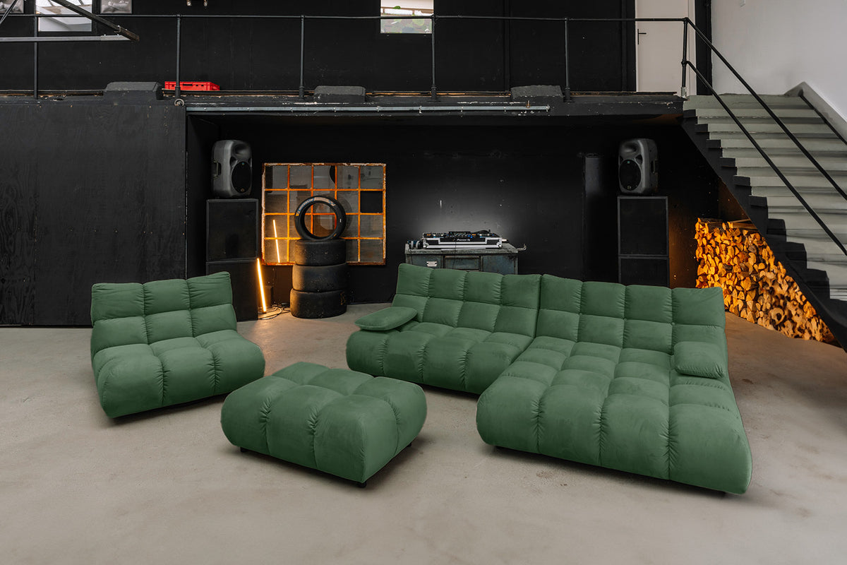 KAWOLA Sessel VIVIEN Drehsessel Velvet smaragd