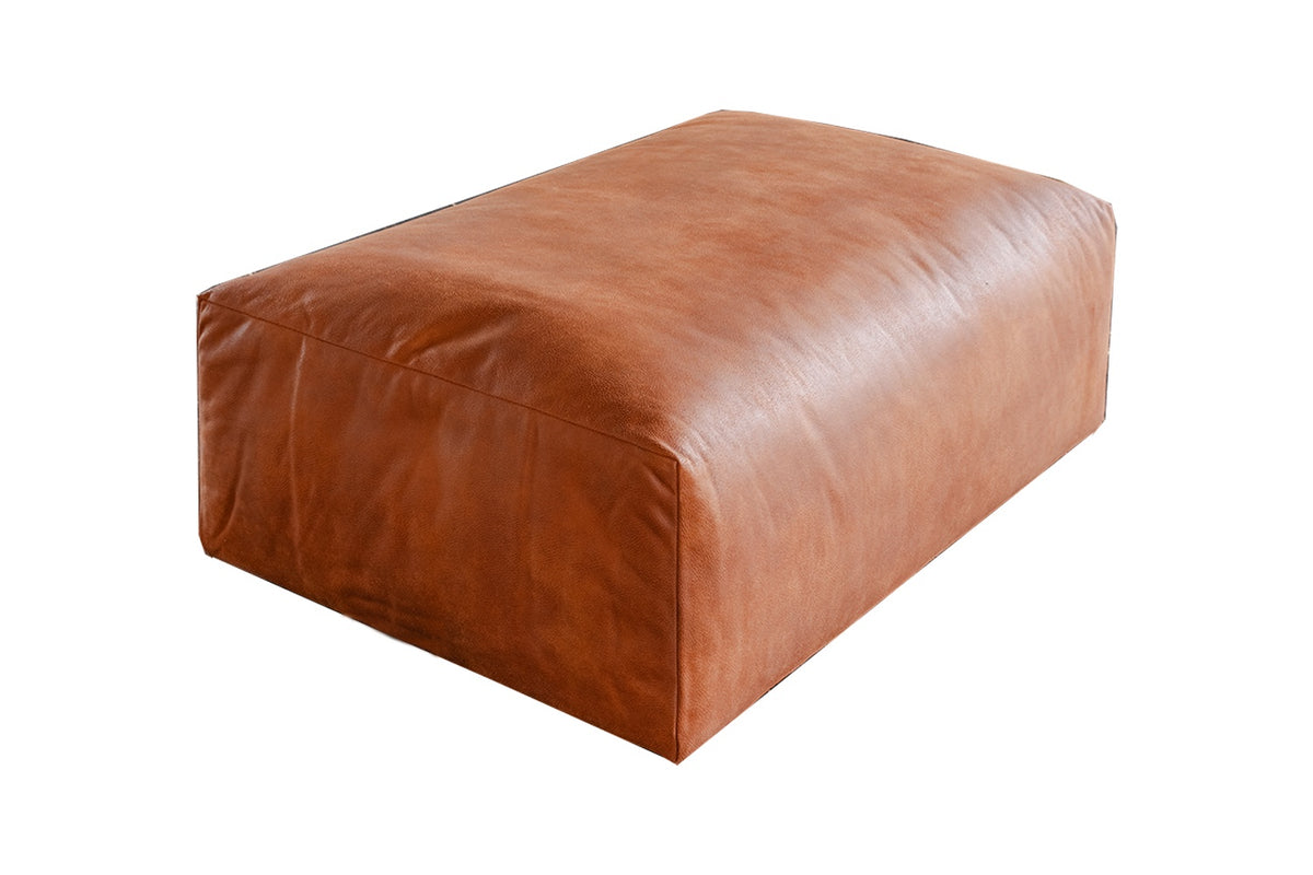 KAWOLA Sitzelement MIA Hocker Lederfaserstoff cognac