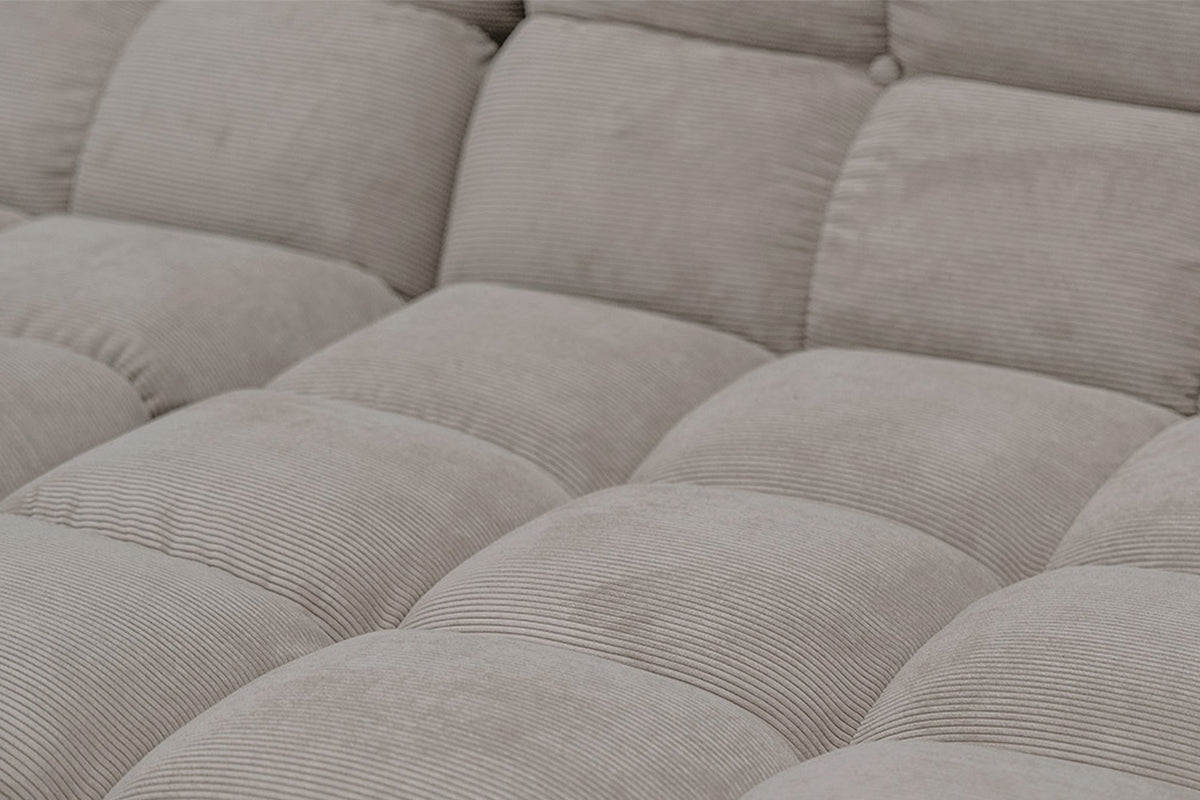 KAWOLA Sitzgruppe VIVIEN Ecksofa Drehsessel Hockerbank Feincord grau