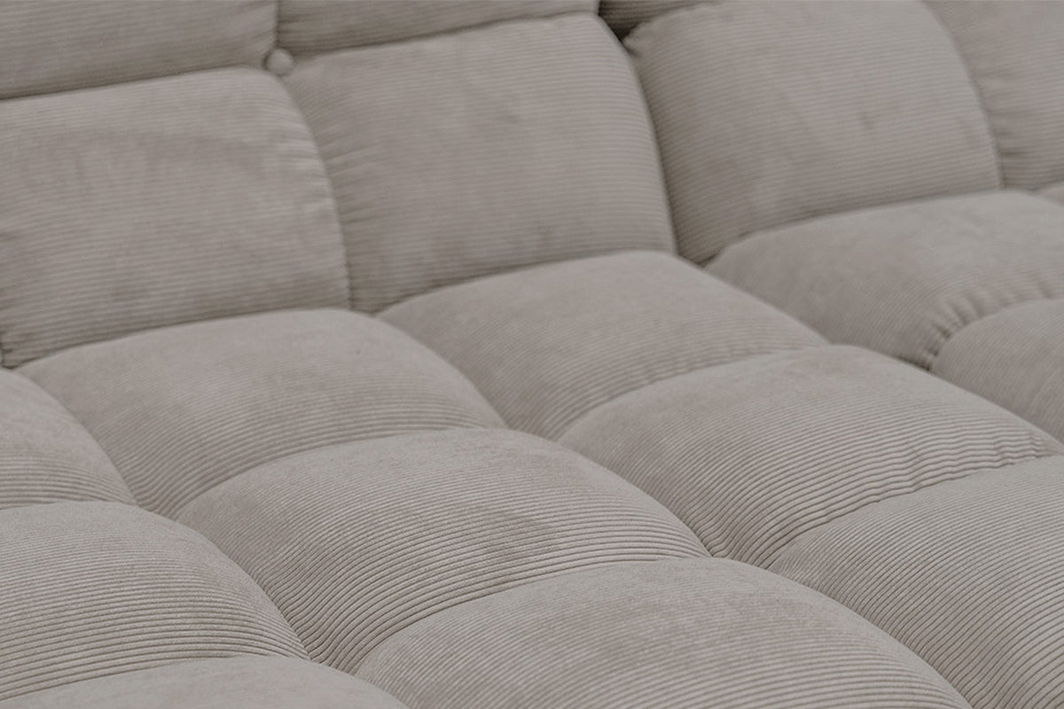 KAWOLA Sitzgruppe VIVIEN Ecksofa Drehsessel Hockerbank Feincord grau