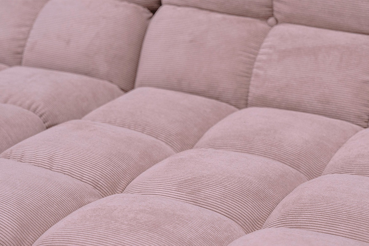 KAWOLA Sitzgruppe VIVIEN Ecksofa Drehsessel Hockerbank Feincord rosa